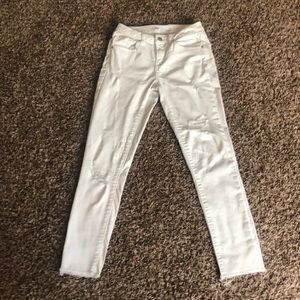 White ripped jeans